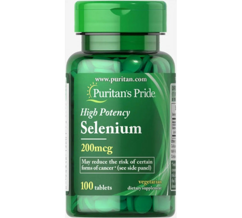 Селен (селеніум) Puritan's Pride Selenium 200 мкг 100 таб