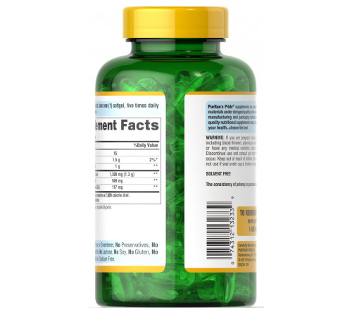 Олія вечірньої примули Puritan's Pride  Evening Primrose Oil 1300 мг 120 гел капс