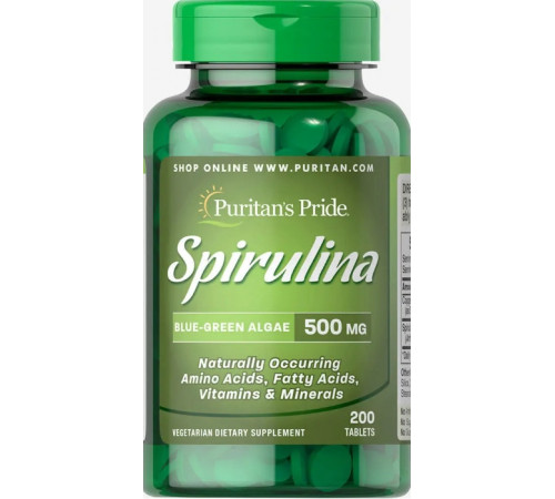 Спіруліна Puritan's Pride Spirulina 500 мг 200 таб