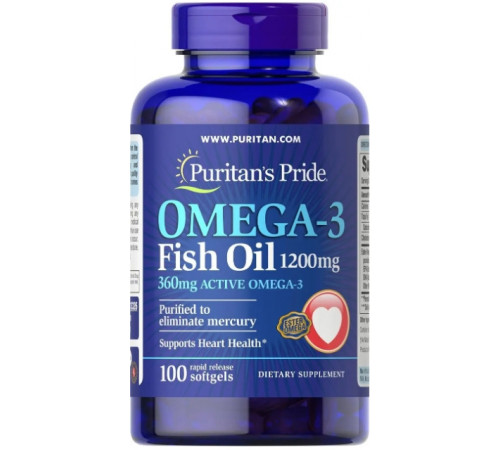 Омега-3 риб'ячий жир Puritan's Pride Omega-3 Fish Oil 1200 мг 100 капс