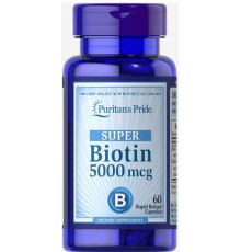 Біотин для волосся Puritan's Pride Super Biotin 5000 мкг 60 капс