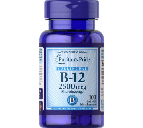 Витамин B-12 цианокобаламин Puritan's Pride Vitamin B-12 2500 мкг 100 микро-паст