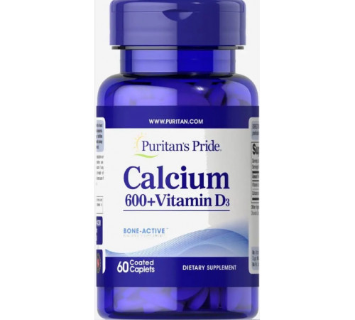 Кальцій карбонат + вітамін Д Puritan's PrideCalcium + Vitamin D 600 мг / 125 МЕ 60 табл