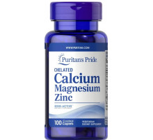Кальций магний цинк Puritan's Pride Chelated Calcium Magnesium Zinс 100 таб
