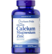 Кальцій Магній Цинк Puritan's Pride Chelated Calcium Magnesium Zinс 250 табл