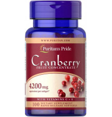 Журавлина в капсулах Puritan's Pride Cranberry Fruit Concentrate 4200 мг 100 капс