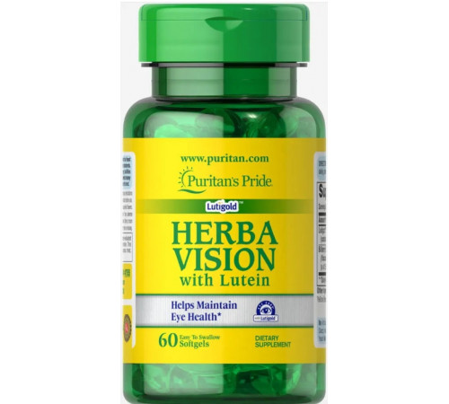 Лютеїн і чорниця для зору Puritan's Pride Herbavision with Lutein and Bilberry 60 капс