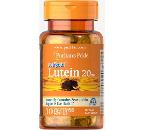 Лютеин для зрения Puritan's Pride Lutein with Zeaxanthin 20 мг 30 капс