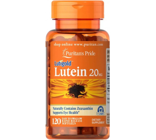 Лютеїн з зеаксантином для зору Puritan's Pride Lutein 20 мг 120 гел капс