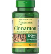 Кориця з хромом, Cinnamon, Puritan's Pride, 60 капсул