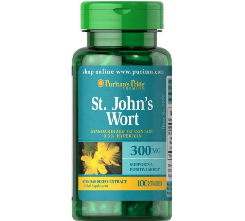 Звіробій Puritan's Pride St. John's Wort 300 мг 100 капс