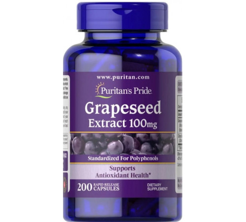 Екстракт виноградних кісточок Puritan's Pride Grapeseed Extract 100 мг 200 капс