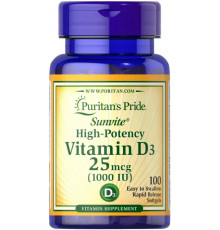 Витамин Д3 для иммунитета Puritan's Pride Vitamin D3 1000 МЕ 100 капс
