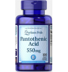 Пантотенова кислота (вітімін В5) Puritan's Pride Pantothenic Acid 550 мг 100 капс