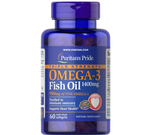 Омега-3 риб'ячий жир Puritan's Pride Omega-3 Fish Oil1400 мг 60 гел капс