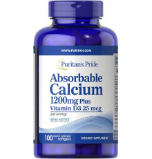 Кальцій Д3 для кісток  Puritan's Pride  Absorbable Calcium with Vitamin D3 1200 мг/1000 МЕ 100 капс