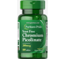 Хром піколінат Puritan's Pride Chromium Picolinate 200 мкг 100 таб
