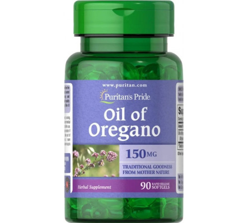 Масло орегано Puritan's Pride Oil of Oregano 150 мг 90 гел капс