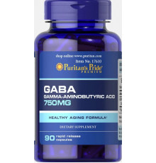 ГАМК (гамма-аміномасляна кислота) Puritan's Pride GABA 750 мг 90 капс