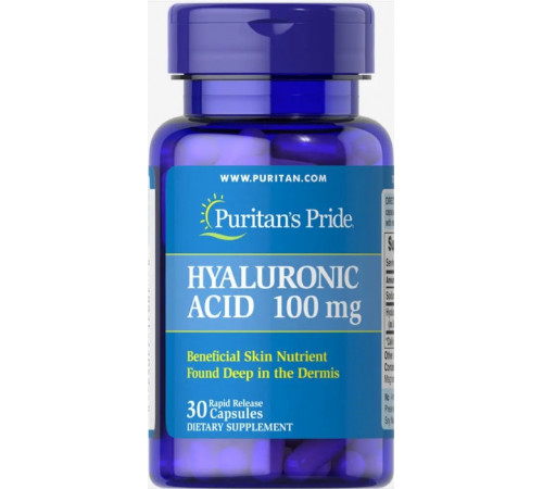 Гіалуронова кислота для суглобів Puritan's Pride Hyaluronic Acid 100 мг 30 капс