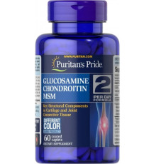 Глюкозамін хондроїтин і МСМ, Triple Strength Glucosamine, Chondroitin & MSM, Puritan's Pride, 60 каплет
