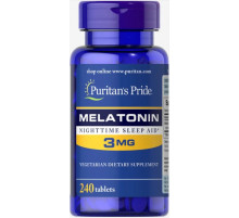 Мелатонін для сну Puritan's Pride Melatonin 3 мг 240 таб
