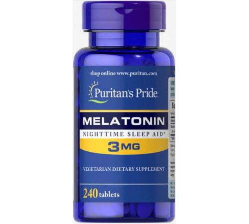 Мелатонін для сну Puritan's Pride Melatonin 3 мг 240 таб