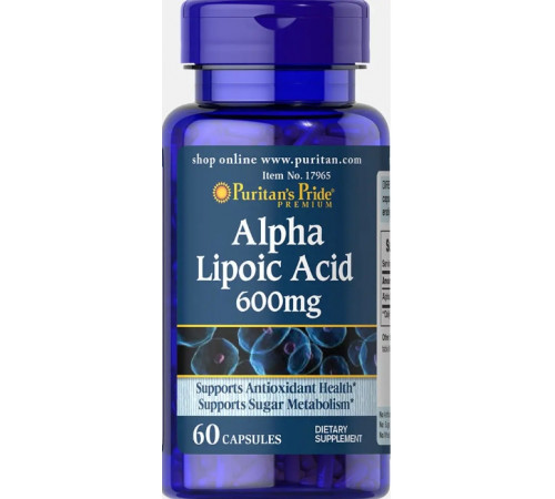 Альфа-ліпоєва кислота Puritan's Pride Alpha Lipoic Acid 600 мг 60 капс