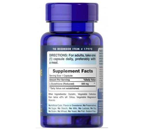 Глютатіон Puritan's Pride L-Glutathione 30 капс
