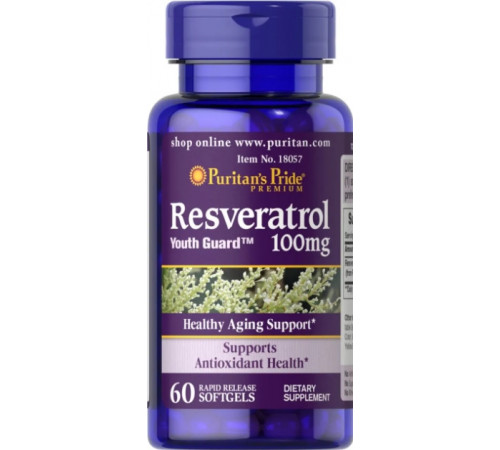 Ресвератрол Puritan's Pride Resveratrol 100 мг 60 капс