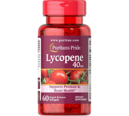 Лікопін Puritan's Pride Lycopene  40 мг, 60 гел капс