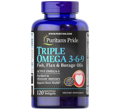 Омега 3-6-9 Puritan's Pride Triple Omega 3-6-9 120 капс