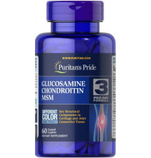 Глюкозамін хондроїтин і МСМ Puritan's Pride Double Strength Glucosamine Chondroitin MSM 60 таб
