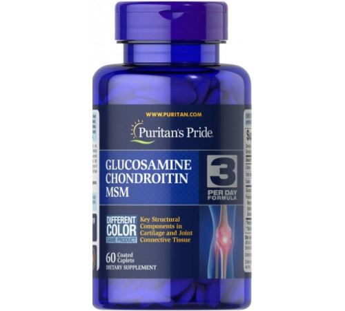 Глюкозамін хондроїтин і МСМ Puritan's Pride Double Strength Glucosamine Chondroitin MSM 60 таб