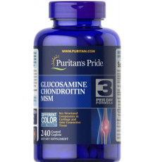 Глюкозамін хондроїтин і МСМ Puritan's Pride Double Strength Glucosamine, Chondroitin MSM 240 таб