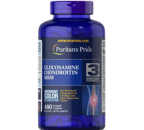 Глюкозамін хондроїтин і МСМ Puritan's Pride  Double Strength Glucosamine Chondroitin MSM 480 капс