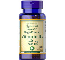 Витамин Д3 Puritan's Pride Vitamin D3 125 мкг (5000 МЕ) 200 капс