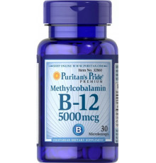 Вітамін В12 метилкобаламін Puritan's Pride Methylcobalamin Vitamin B-12 5000 мкг 30 лед