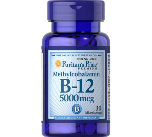 Вітамін В12 метилкобаламін Puritan's Pride Methylcobalamin Vitamin B-12 5000 мкг 30 лед