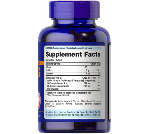 Омега-3  риб'ячий жир Puritan's PrideOmega-3 Fish Oil 1360 мг 90 капс