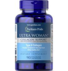 Колаген 2 типу для жінок Puritan's Pride Ultra Woman&trade Collagen Support with Hyaluronic Acid 90 капс