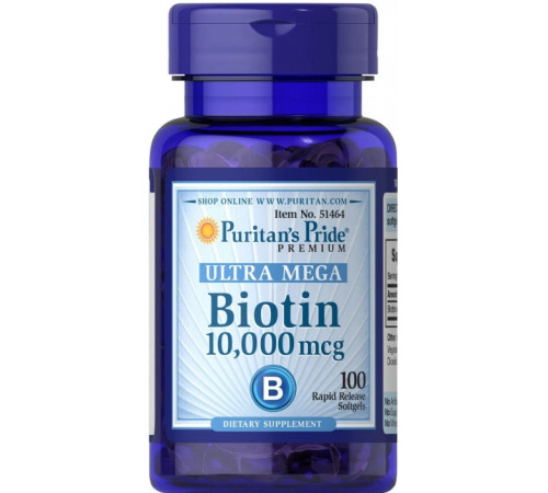 Біотин від випадання волосся Puritan's Pride Biotin 10.000 мкг 100 капс