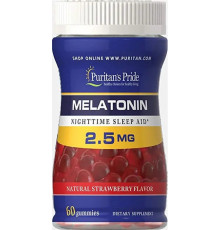Мелатонін гормон сну Puritan's Pride Melatonin Gummy 2,5 мг 60 жув цук полуниця