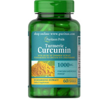 Куркумін (екстракт куркуми)  Puritan's Pride Turmeric Curcumin with Bioperine 1000 мг 60 капс