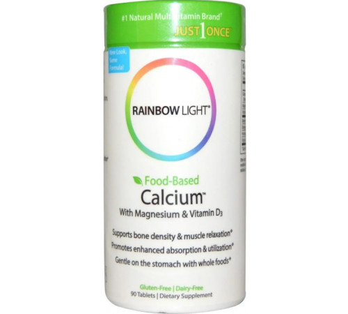 Кальцій Магній D3 для здоров'я Rainbow Light Calcium With Magnesium & Vitamin D3 90 таб