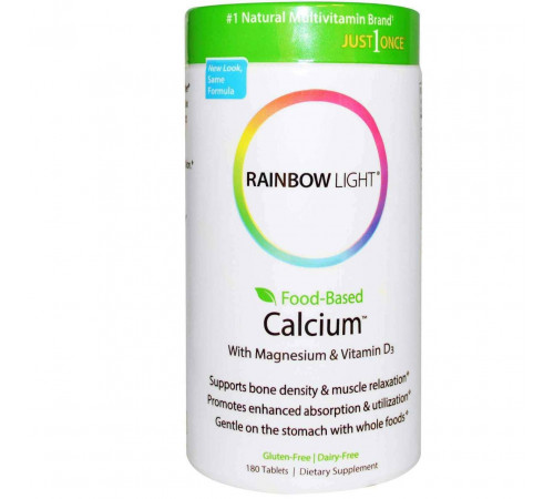 Кальцій та магній Rainbow Light Calcium 180 таб