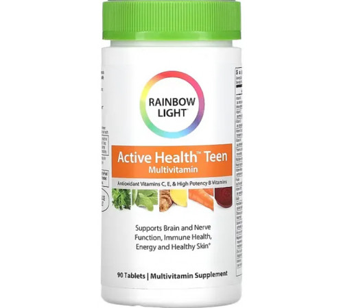 Вітаміни для підлітків із комплексом для шкіри Rainbow Light Active Health Teen 90 таб