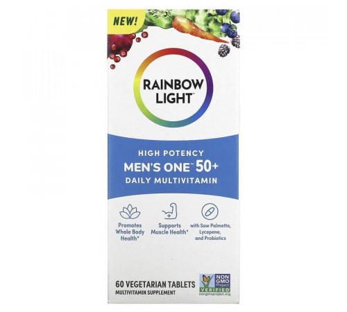Вітаміни та мінерали для чоловіків 50+ Rainbow Light  Men's One 50+ 60 таб