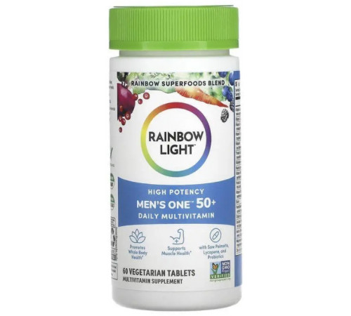 Вітаміни та мінерали для чоловіків 50+ Rainbow Light  Men's One 50+ 60 таб