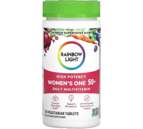 Мультивитамины для женщин 50+ Rainbow Light  Women's One 50+ 120 капс
